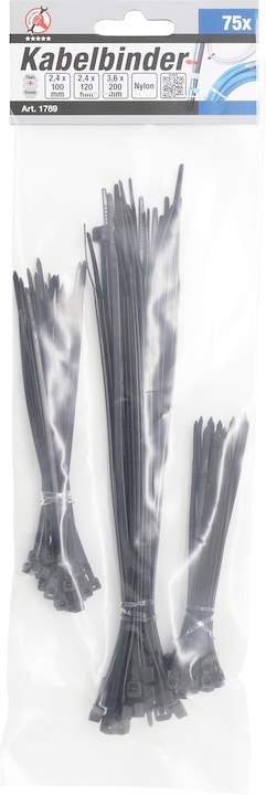 Actual product image BGS Cable tie assortment (Plastic cable ties, 200 mm, 75 pcs.)