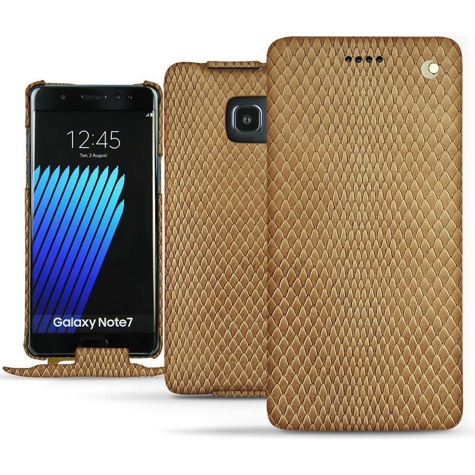 Noreve Lederschutzhülle vertikal (Samsung Galaxy Note 7), Smartphone Hülle, Beige