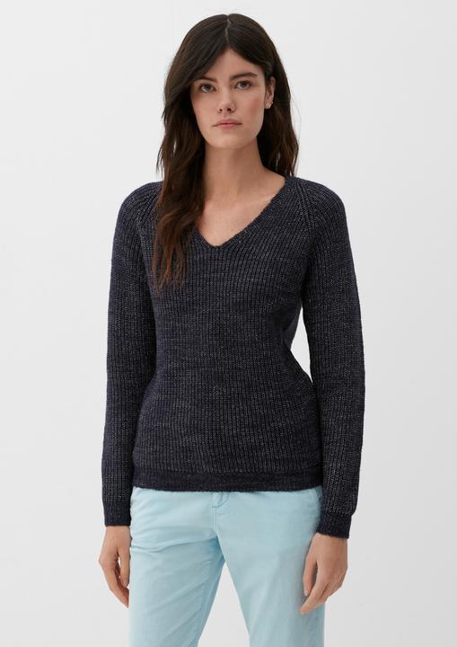 Produktbild s.Oliver Strickpullover Strickpullover mit V-Ausschnitt (40)