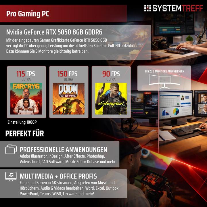 Produktbild SYSTEMTREFF Gaming PC G255001 (512 GB, 16 GB, Intel Core Ultra 5 235)