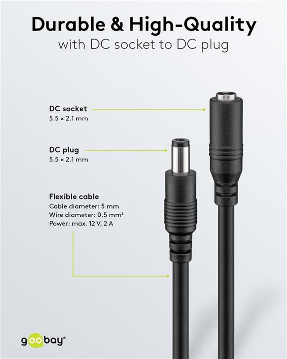 Actual product image Goobay Power supply extension cable (3 m)