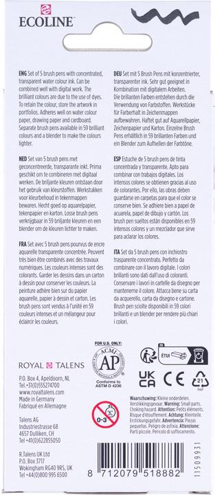 Image du produit Talens Pastel Ecoline Brushpen (Multicolore, 5 x)