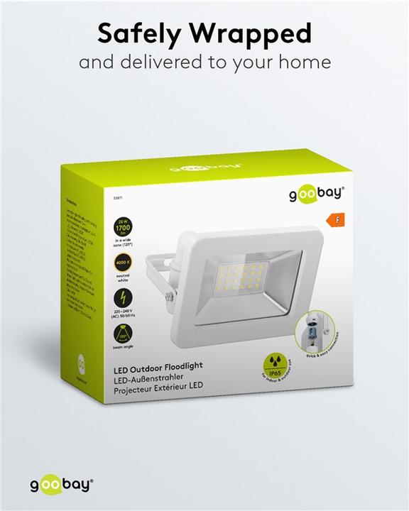 Image du produit Goobay Projecteur d'extérieur à LED, 20 W (1706 lm, IP65)