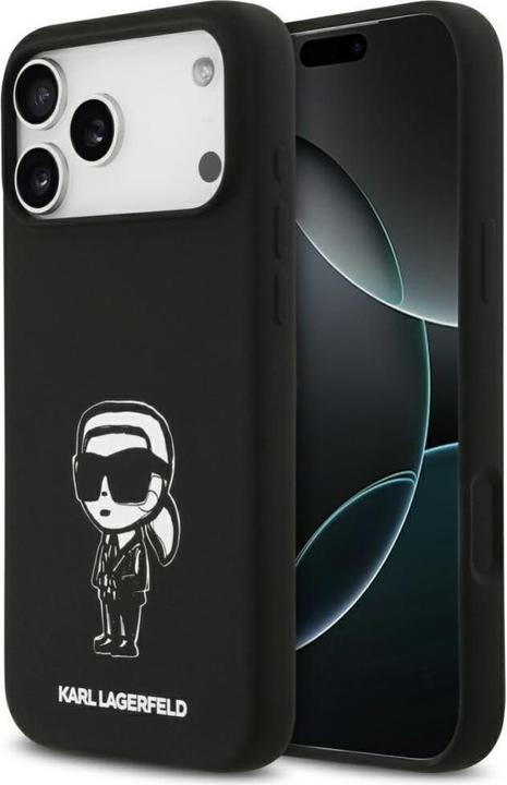 Karl Lagerfeld - Silicone Sketch & Logo (KLHMP17XSKIGROK) - iPhone 17 Pro Max - Black Karl Karl Lagerfeld - Silicone Sketch & Logo (KLHMP17XSKIGROK) - iPhone 17 Pro Max - Black Karl