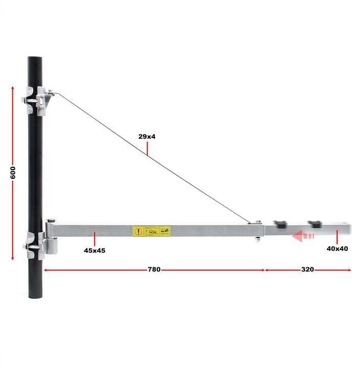 Actual product image Wiltec Swivel arm