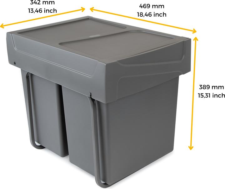 Actual product image Emuca Kitchen waste bin, 2 x 20L (40 l)