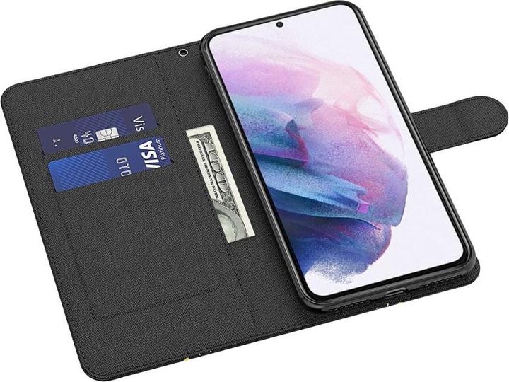 Produktbild Cover-Discount Galaxy S22 Ultra - Etui Glitzer Effekt Blumen schwarz (Samsung Galaxy S22 Ultra)
