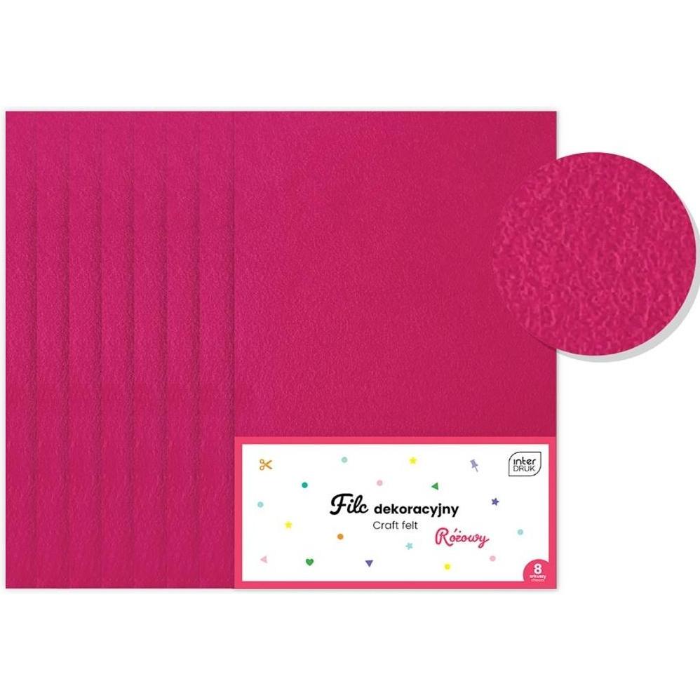 Interdruk Dekofilz, 8 Stück, rosa