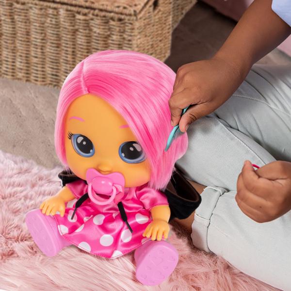 Produktbild Magni CRY BABIES Dressy Minnie Interaktive Puppe, die echte Kullertränen weint, mit Haaren zum Stylen, Kle