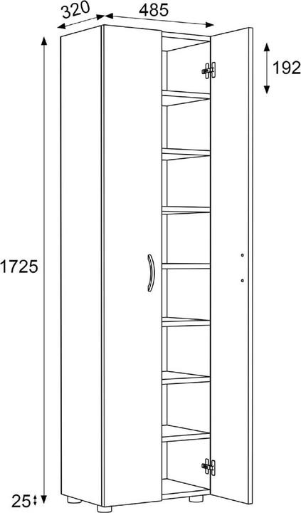 Actual product image VCM XXL Wooden Large Shoe Cabinet Shoe Chest Shoe Rack Boots Large Ulas 8 Compartments (70 x 40 x 184 cm)