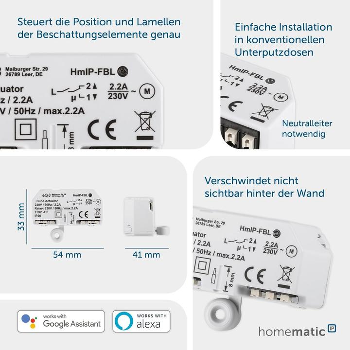 Actual product image Homematic IP Blind actuator - flush-mounted (Shutter actuator)