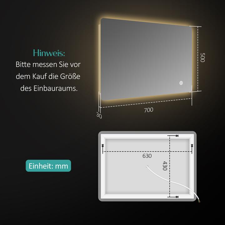 Actual product image Emke Bathroom mirror (70 x 50 cm)