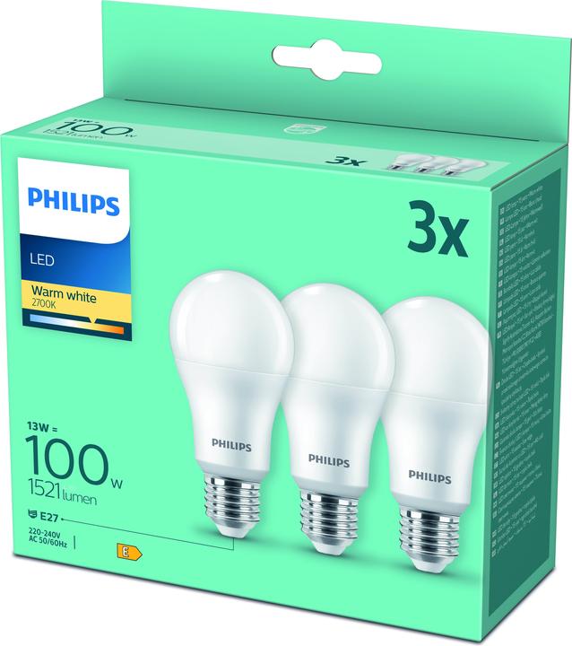Productafbeelding Philips LED lamp (E27, 14 W, 1521 lm, 3 x, E)