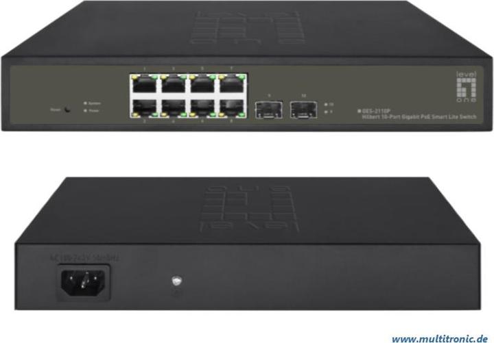 Immagine prodotto LevelOne Switch 8x GE GES-2110P 2xGSFP 8xPoE+ (8 porte)