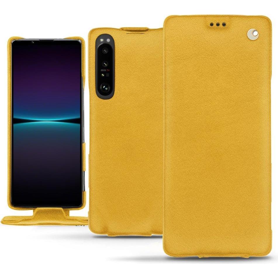 Noreve Lederschutzhülle vertikal (Sony Xperia 1 IV), Smartphone Hülle, Orange