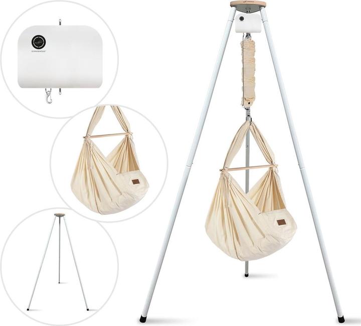 Produktbild Schmusewolke Tipi weiss mit Motor und Bio Federwiege