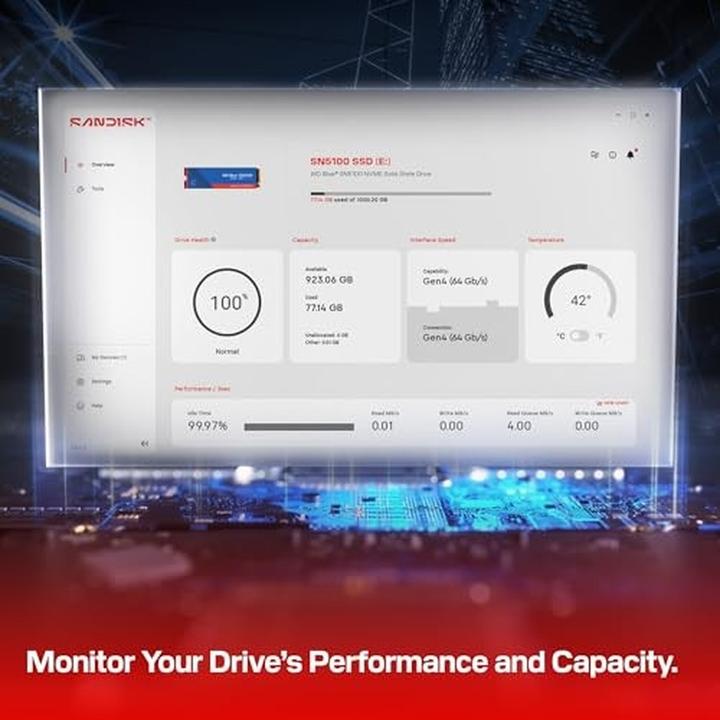 Actual product image WD Blue SN5100 powered by SANDISK (2000 GB, M.2 2280)