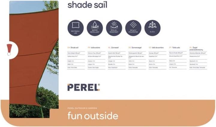 Actual product image Perel SUN SEA - RECTANGULAR - 2 x 3 m - COLOUR: TERRACOTTA (300 x 200 cm)