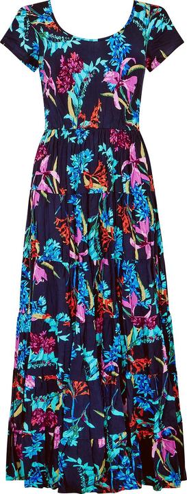 Actual product image Joe Browns PETITE Dark Floral Crinkle Maxi Dress (34)