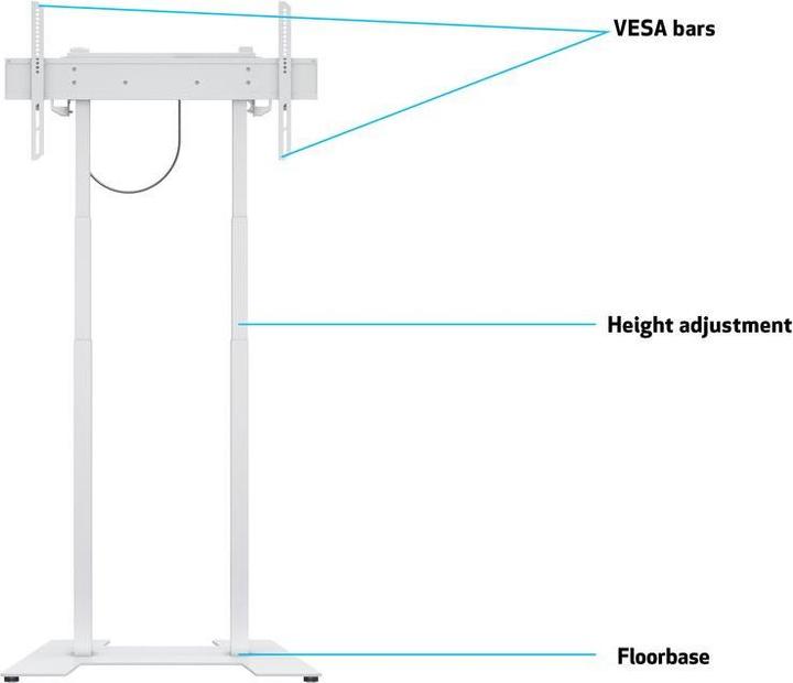 Actual product image Multibrackets Stand electr, -90", max 60 kg, white (60 kg, 37" - 90")