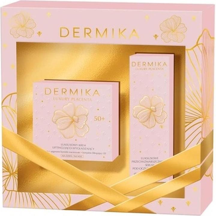 Dermika Zestaw prezentowy Luxury Placenta 50+ (Krem na dzień i noc 50ml+Serum pod oczy 30ml)