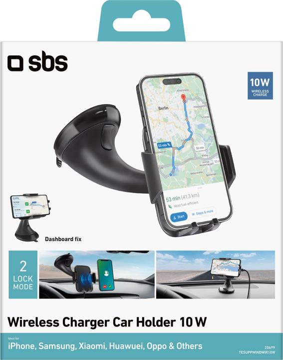 Actual product image SBS Wireless Charger Car Holder 6.5" 10W