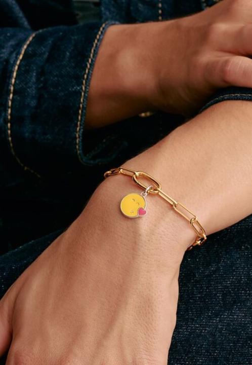 Immagine prodotto Thomas Sabo Smiley World Kiss Charm-Anhänger Connect Silber (Smalto, Argento 925)