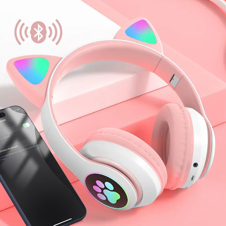 Produktbild Avizar Bluetooth Kinderkopfhörer Katzenohren