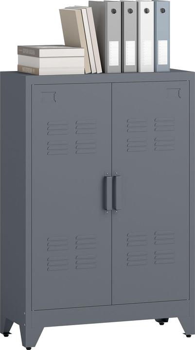 Produktbild Homcom Aufbewahrungsschrank Metall Grau (33 x 75 x 110 cm)