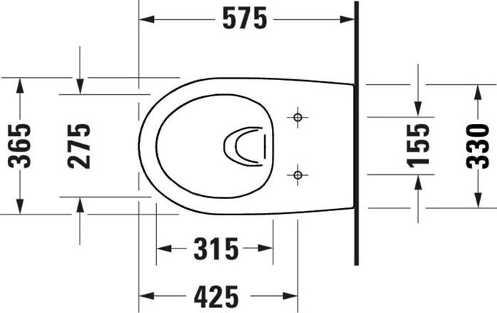 Actual product image Duravit Wall-hung WC ARCHITEC RIMLESS deep, 365x575mm white