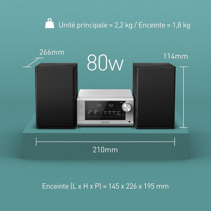 Productafbeelding Panasonic MICROSYSTEEM DAB+ SCPM702EGS (Bluetooth, CD Speler, 2x 40 W)