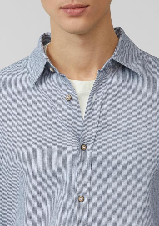 Actual product image S.Oliver Hemd Regular Fit: Gestreiftes Hemd aus Baumwoll- und Leinenmix (L)