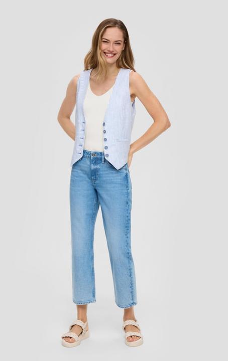 Produktbild s.Oliver Strickpullunder Geripptes Stricktop aus Viskosemix im Slim Fit (48)