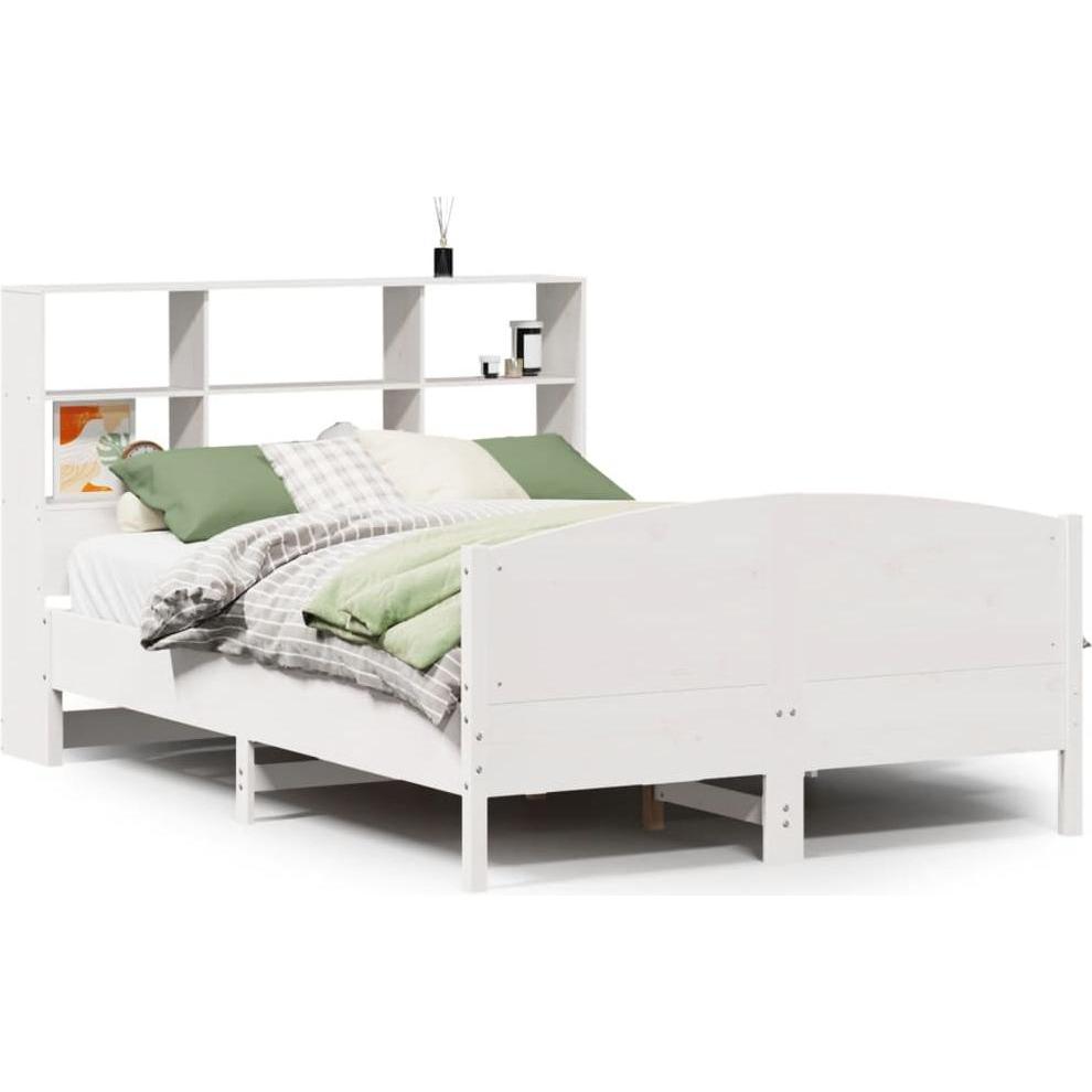VidaXL, Bett, Massivholzbett Holzbett Bett Doppelbett Bettgestell Weiss 160x200cm Kiefer (160 x 200 cm)