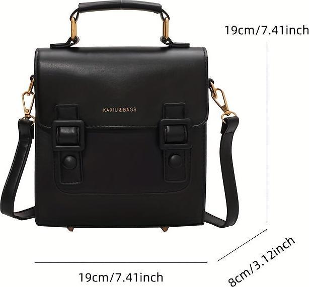 Image du produit Only-Bags.Store Sac à dos vintage à rabat, sac d'école à décor de boucles, sac à bandoulière à poignée supérieure