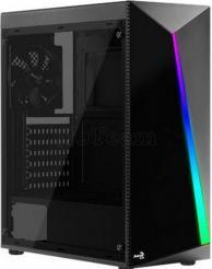 Actual product image AeroCool Boitier Moyen Tour ATX compatible Shard Tempered Glass RGB avec panneau vitré (Noir)