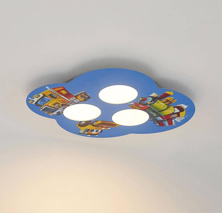 Actual product image Lindby Jan Kinderzimmer-Deckenleuchte, Fahrzeuge (1305 lm, GX53)