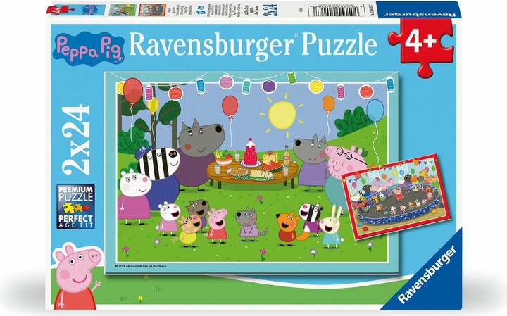 Actual product image Ravensburger Children's puzzle 12004018 - Party time! - 2x24 pieces Peppa Pig puzzle for children from 4 (24 pieces)