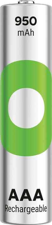 Produktbild GP Batteries GP ReCyko Rechargeable Battery, Size AAA, 950 mAh, 4-pack (1 Stk., AAA / LR03 / Micro / R03 / AM4 / MN2400 / KR03, 950 mAh)