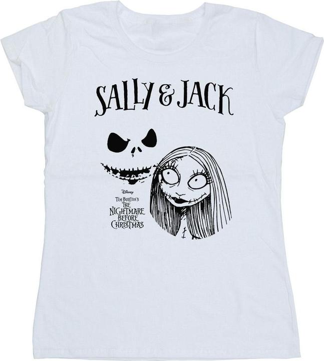 Actual product image The Nightmare Before Christmas Womens/Ladies Jack and Sally Cotton T-Shirt (S)