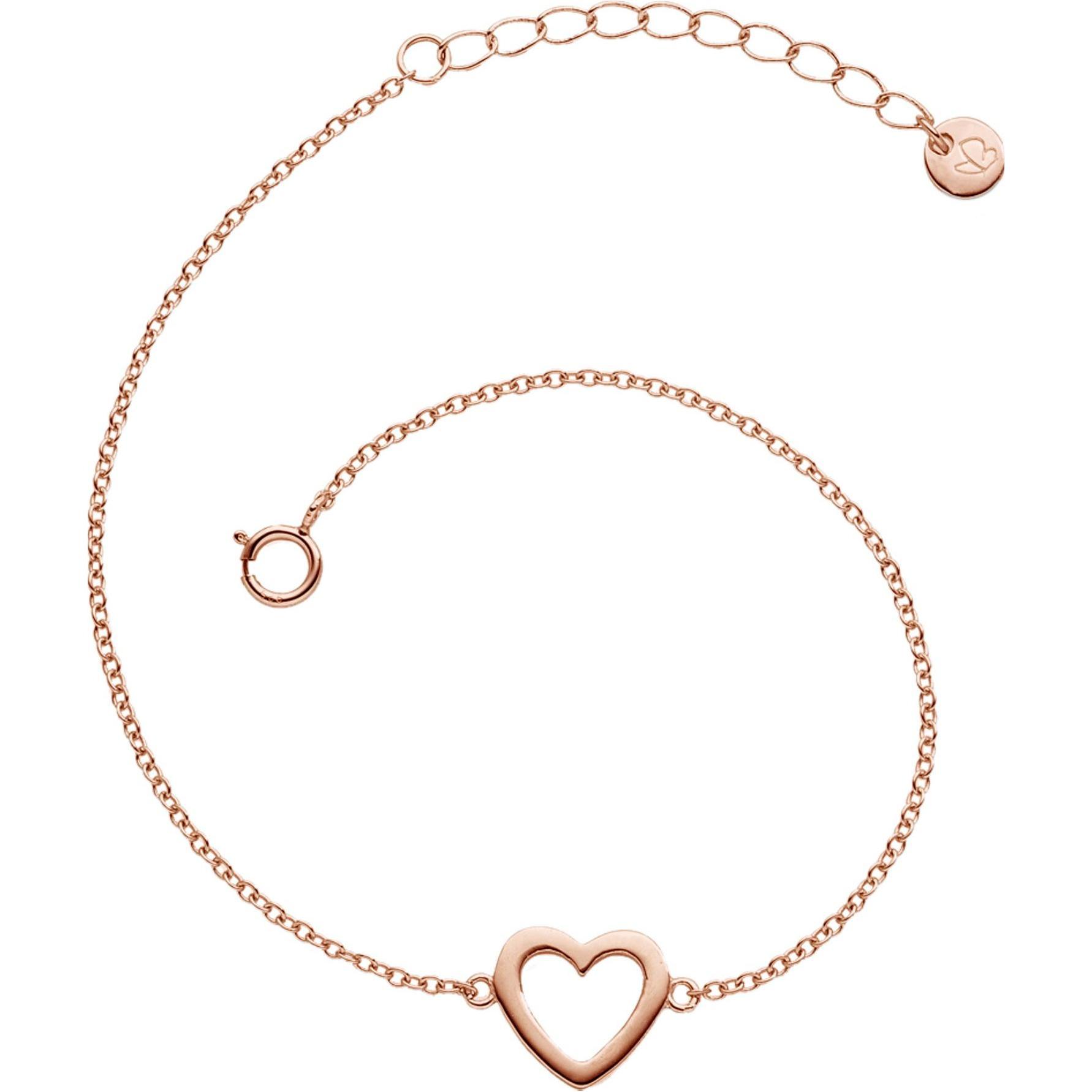 Glanzstücke München, Armschmuck, Damen Herz Sterling Silber roségold 17,0 cm Basislänge + 3,0 cm Verlängerung - 11098, (...