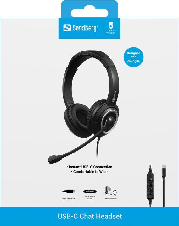 Immagine prodotto Sandberg Cuffie per chat USB-C (Cablato, USB-C)