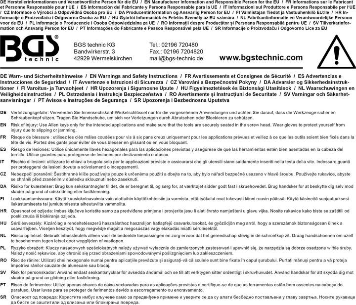 Produktbild BGS Schraubendreher mit T-Griff und seitlicher Klinge Innensechskant mit Kugelkopf 4 mm (Innensechskant)