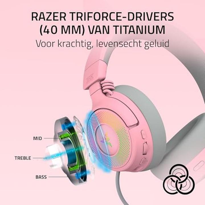 Actual product image Razer Kraken Kitty V3 Pro - Quartz (Wireless)