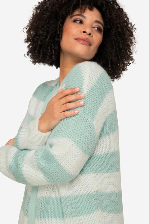 Image du produit Angel of Style Cardigan oversized avec coupe ouverte, encolure en V et manches longues. Larges rayures (48)