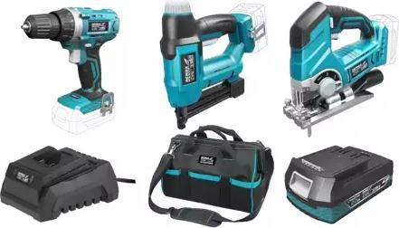 Dedra Cordless, battery-operated tool set SAS+ALLE DED7015