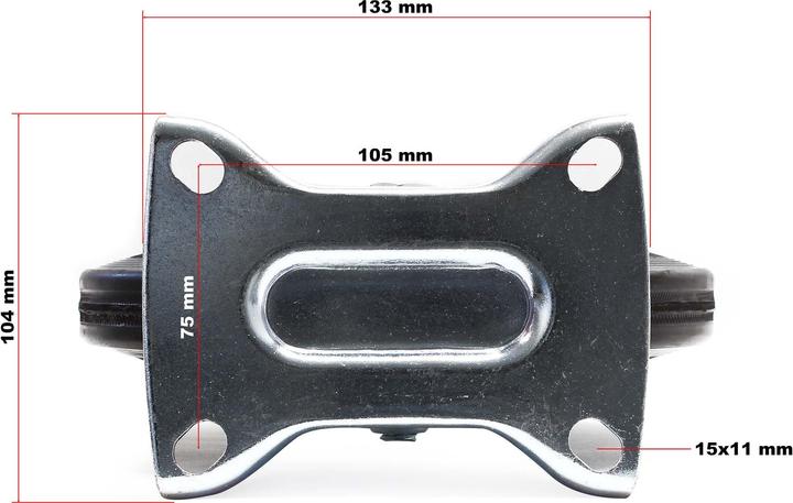 Produktbild Wiltec Bockrollen Set 4x Transportrolle Vollgummirad 160mm 130kg Metallfelge