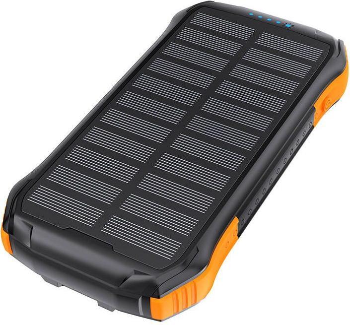 Choetech Solar powerbank with inductive charging 10000mAh Qi 5W orange (B659) (10000 mAh, 10.50 W, 37 Wh)