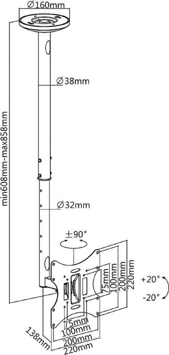 Produktbild Reflecta Pallas Extend 85 (Decke, 42", 30 kg)