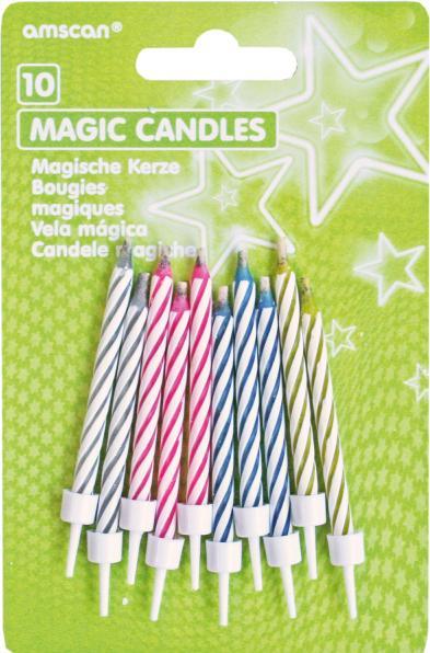 Actual product image Neutral Magic spiral candles 10 pcs. INT8065-99 ass. 6.3cm (10 pcs.)